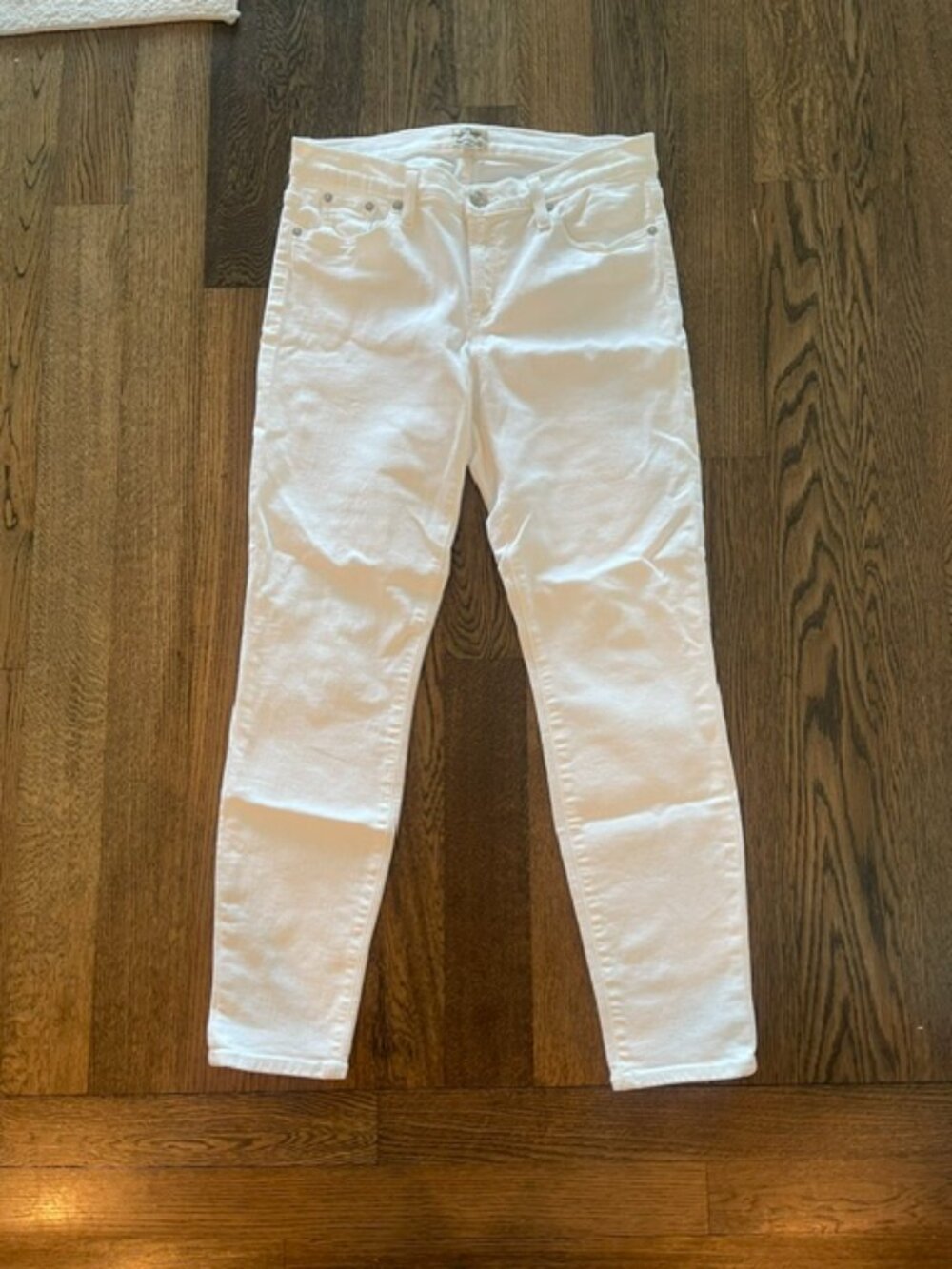 J.Crew Toothpick White Mid Rise Skinny Ankle Jeans Size 29 EUC